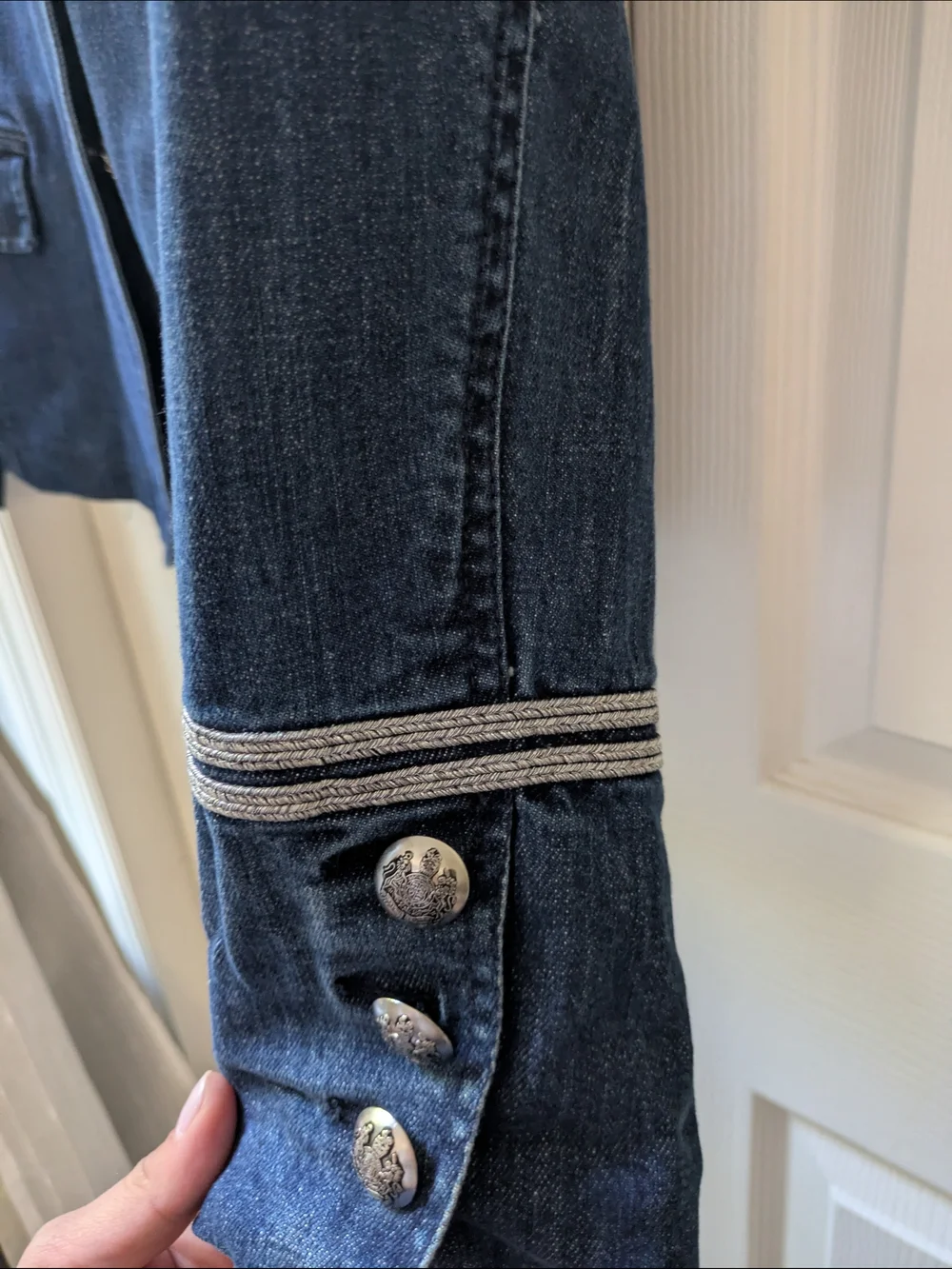 Ralph Lauren Dark Blue Denim Military-Style Jean Jacket - Picture 5 of 7